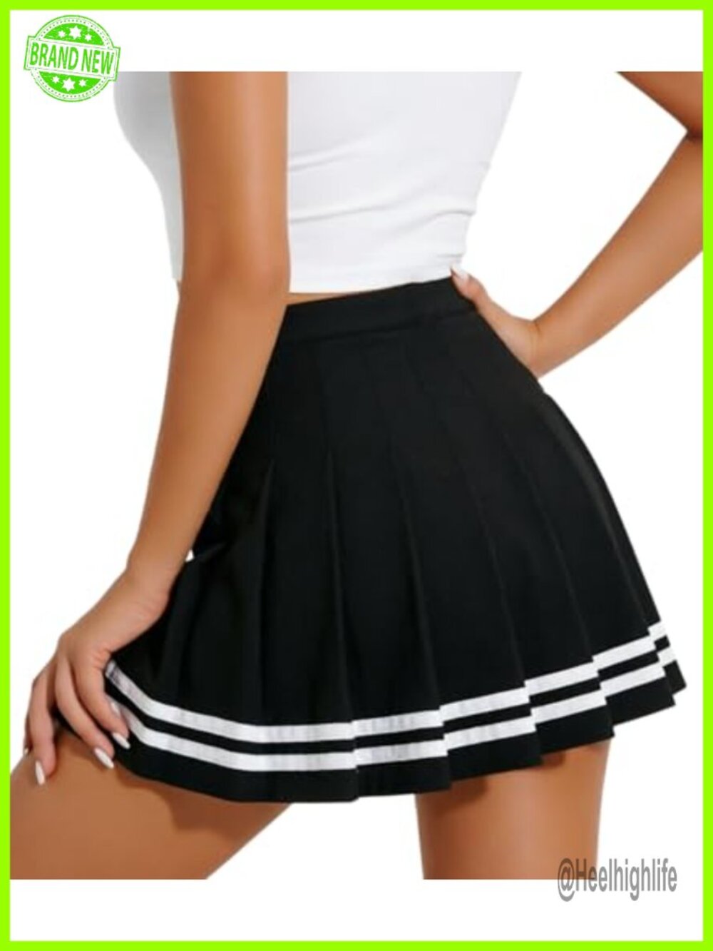 Women's Pleated Mini Skirt High Waisted A-Line School Uniform Cheer Skirt